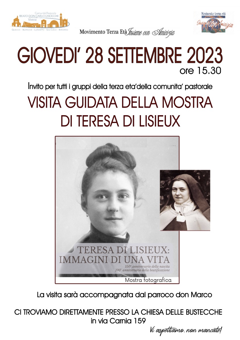 Visita Guidata Della Mostra Di Teresa Di Lisieux Comunit Pastorale